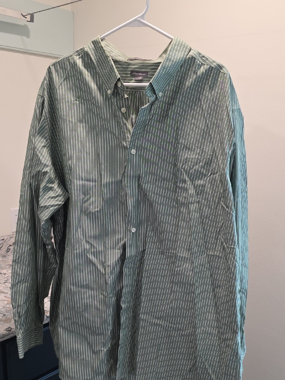 Eddie Bauer Green Dress Shirt Classic Elegance